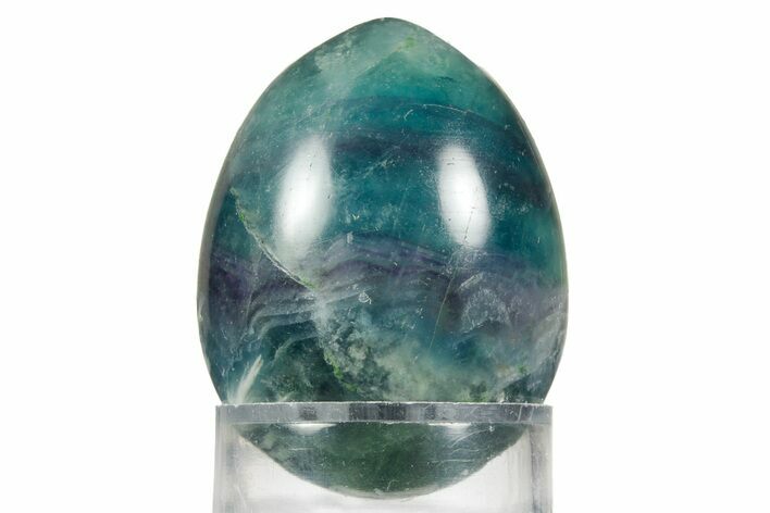 Polished Purple and Green Fluorite Egg - Fluorescent! #362777